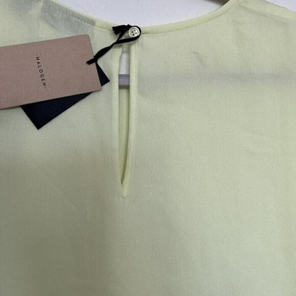 𝅺HALOGEN Top blouse SMALL Yellow Cap Sleeve casual NWT - Picture 8 of 11